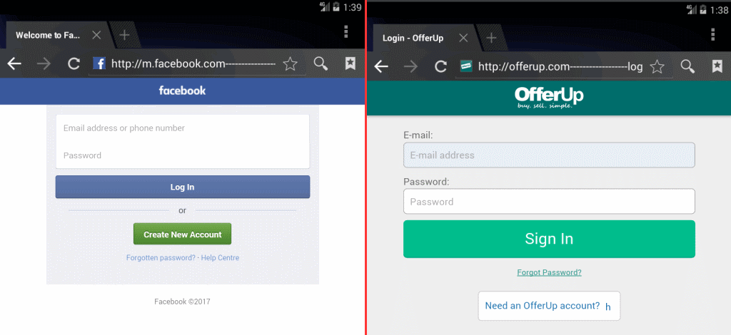 Facebook phishing